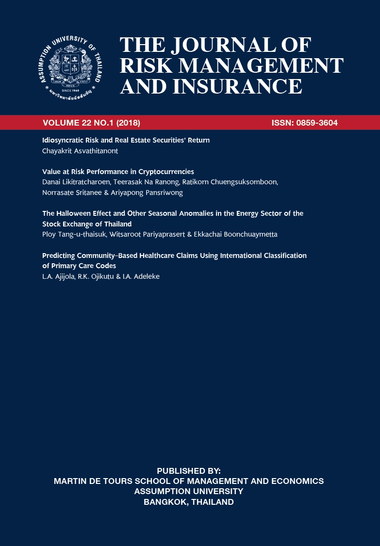 					View Vol. 22 No. 1 (2018): The Journal of Risk Management and Insurance
				