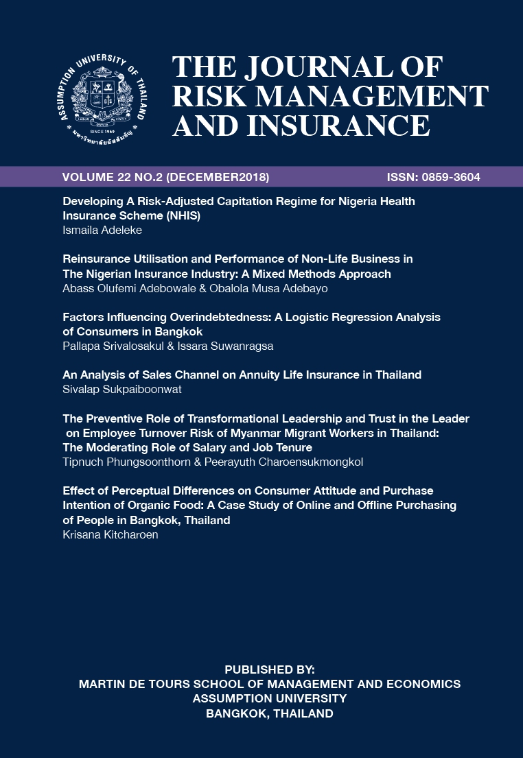 					View Vol. 22 No. 2 (2018): The Journal of Risk Management and Insurance
				